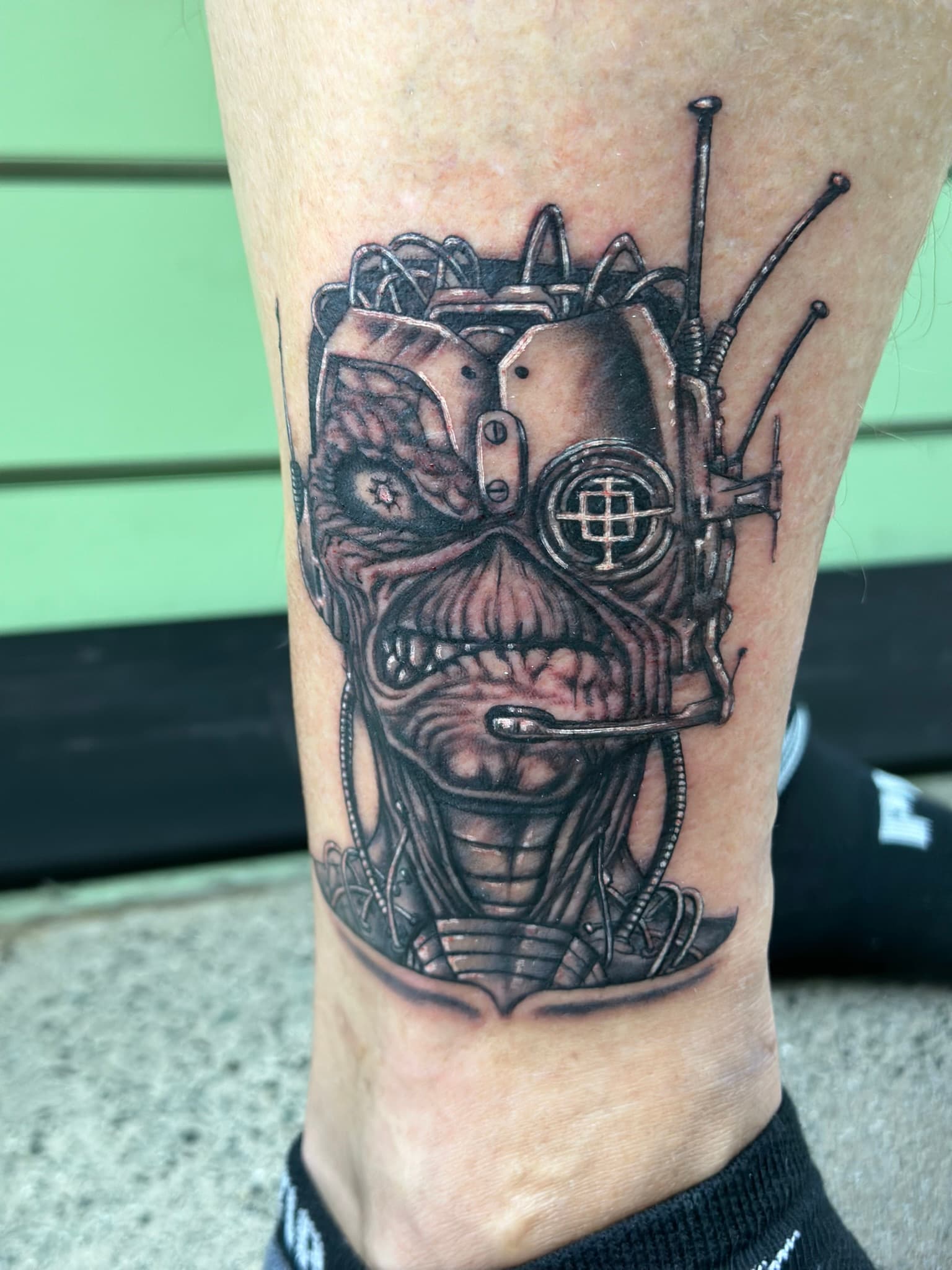 Iron Maiden Eddie inspired tattoo by Isaac Mackenzie at TNT Tattoo, Aiea