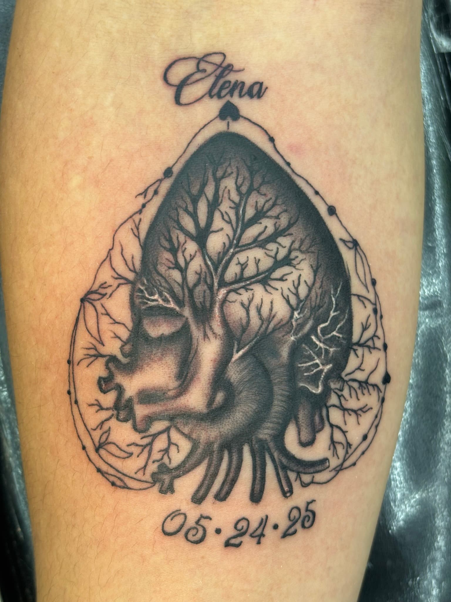 Memorial tattoo honoring a baby by Isaac Mackenzie, Oahu