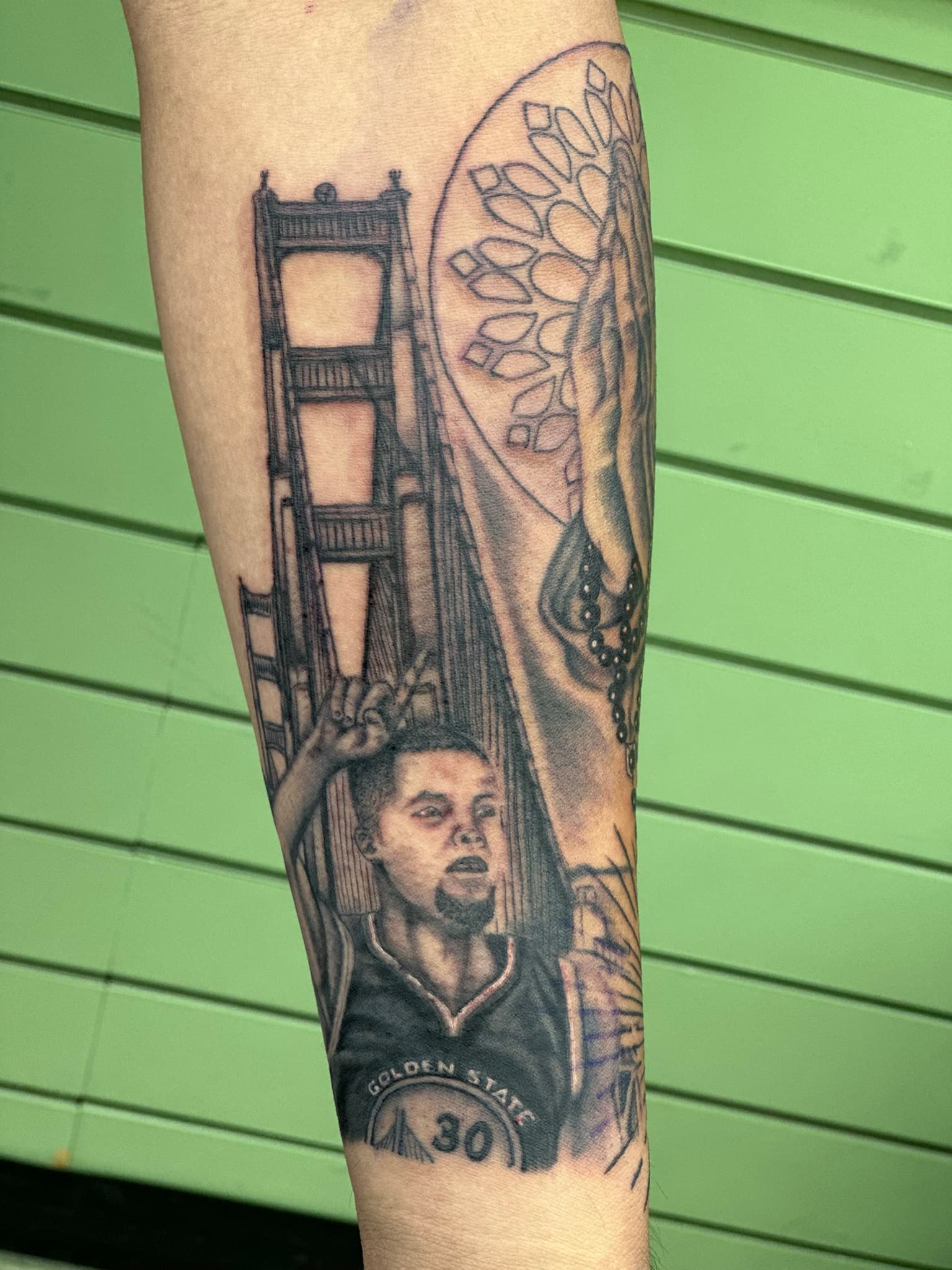 Realism Kevin Garnett portrait tattoo by Isaac Mackenzie