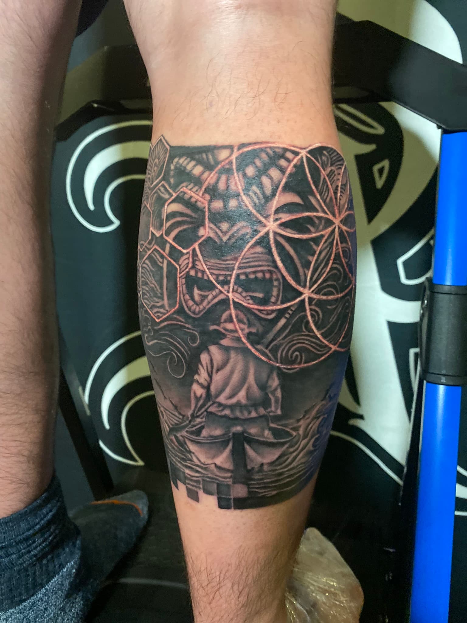 Realism Ku Hawaiian god tattoo, Oahu Hawaii