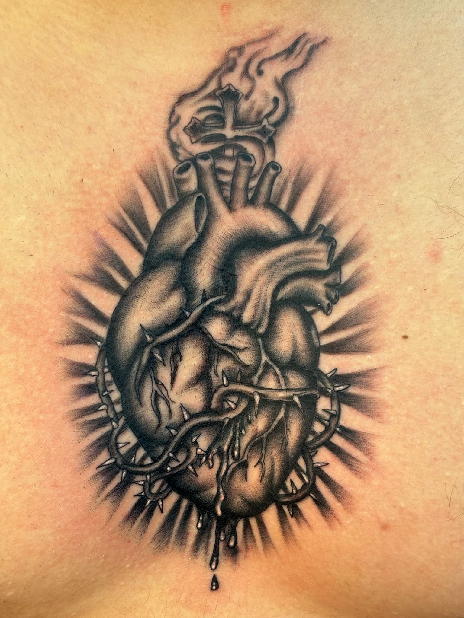 Realism sacred heart tattoo, Oahu