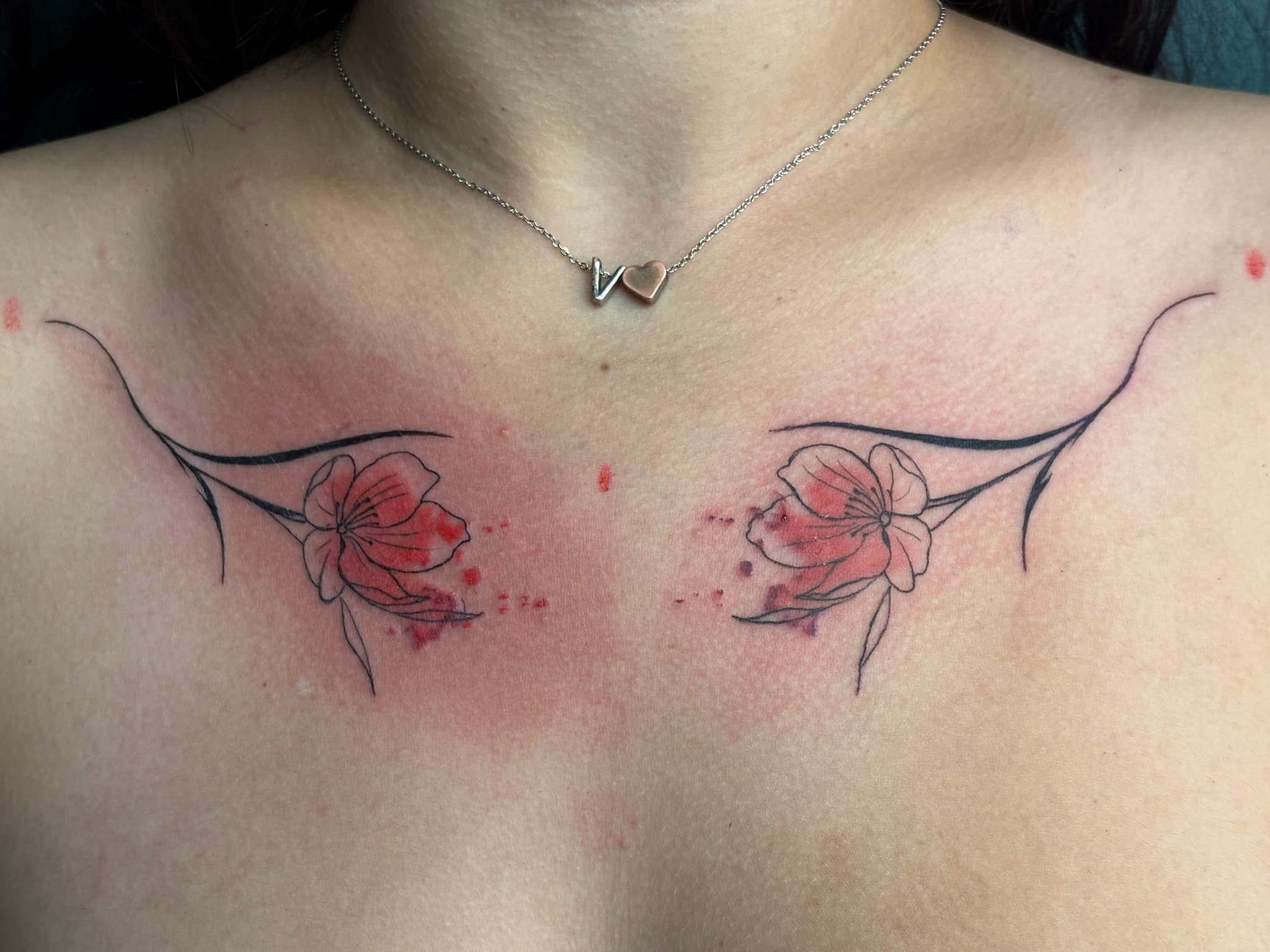 Watercolor poppies tattoo by Isaac Mackenzie, Oahu